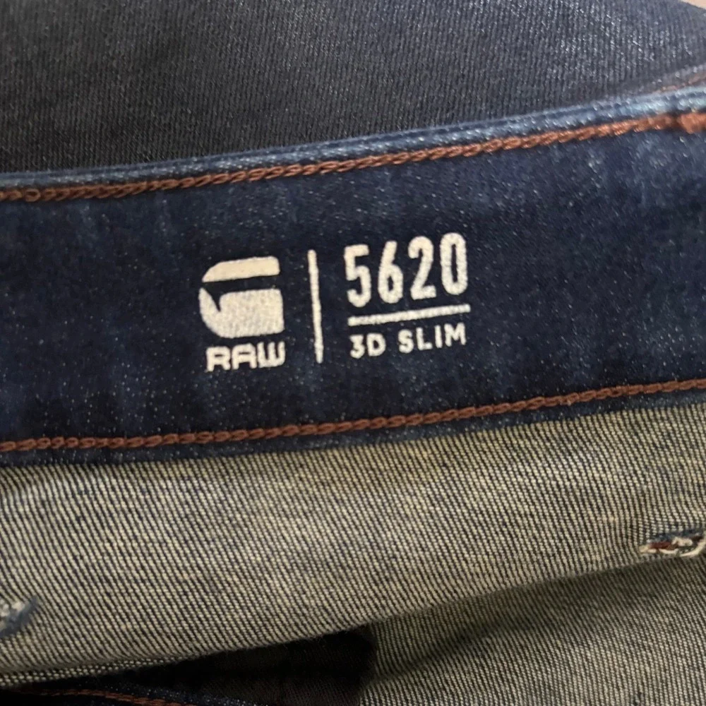 G Star Raw 5620 3D Slim Jeans Shiny Blue Black Size 38X36